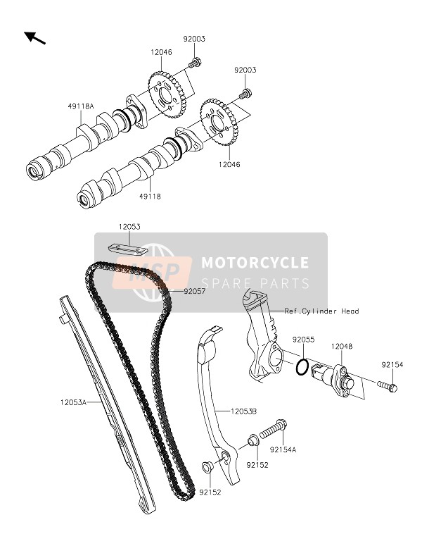 Kawasaki VERSYS 650 2021 Árbol De Levas(S) & Tensor para un 2021 Kawasaki VERSYS 650