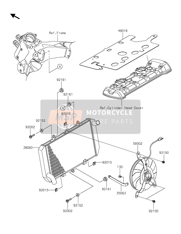 Kawasaki VERSYS 1000 S 2021 RADIATOR for a 2021 Kawasaki VERSYS 1000 S