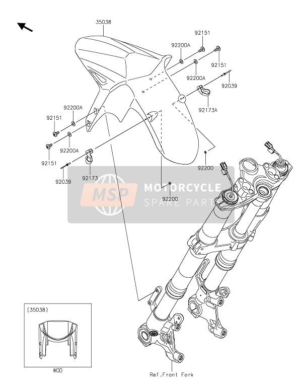 Kawasaki VERSYS 1000 S 2021 FRONT FENDER(S) for a 2021 Kawasaki VERSYS 1000 S