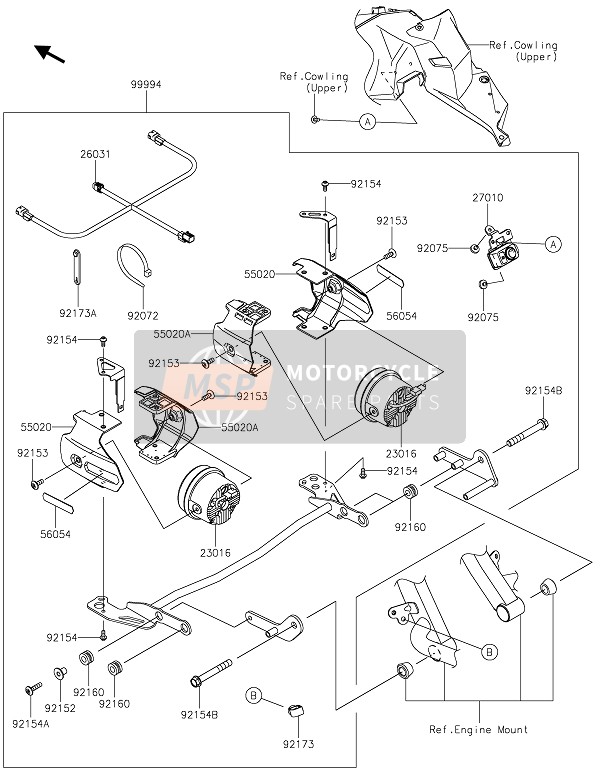 Kawasaki VERSYS 1000 S 2021 Accessory( Fog Lamp) for a 2021 Kawasaki VERSYS 1000 S