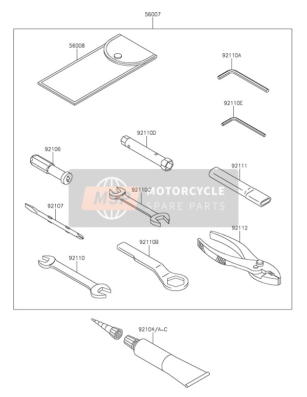 Kawasaki VERSYS 1000 SE 2021 OWNERS TOOLS for a 2021 Kawasaki VERSYS 1000 SE