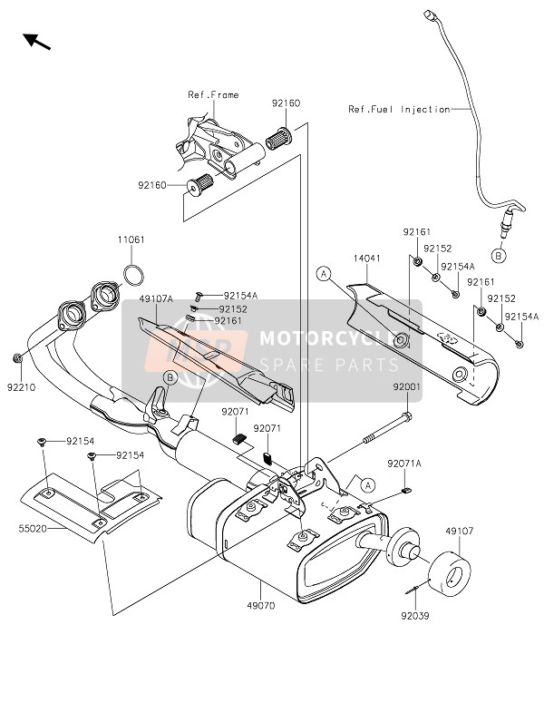 110611373, Gasket,Exhaust Pipe Holder, Kawasaki, 5