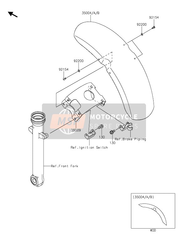 35004034135B, FENDER-FRONT,M.F.R.Graystone, Kawasaki, 0