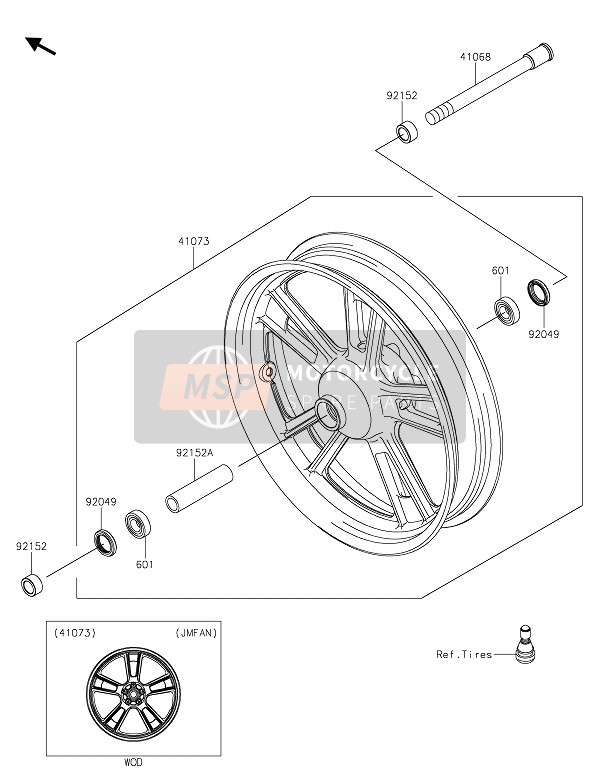 Kawasaki VULCAN S 2021 FRONT HUB for a 2021 Kawasaki VULCAN S