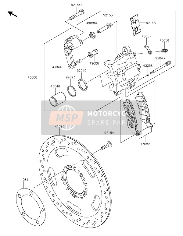 41080072311H, Disc,Fr,W/r,Black, Kawasaki, 0