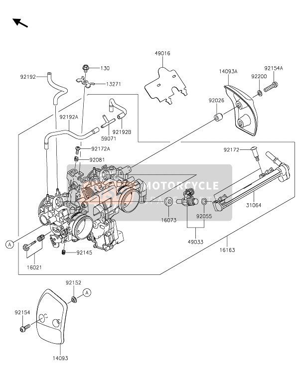 Kawasaki W800 STREET 2021 Gashendel voor een 2021 Kawasaki W800 STREET