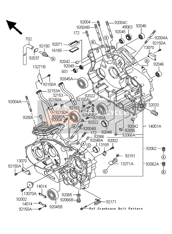 140015394, SET-CRANKCASE, Kawasaki, 1