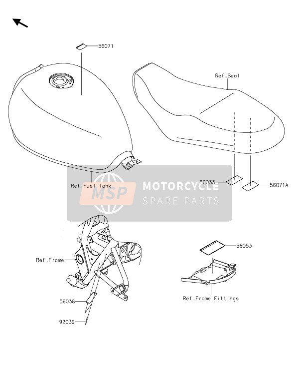 Kawasaki W800 STREET 2021 ETIKETTEN für ein 2021 Kawasaki W800 STREET