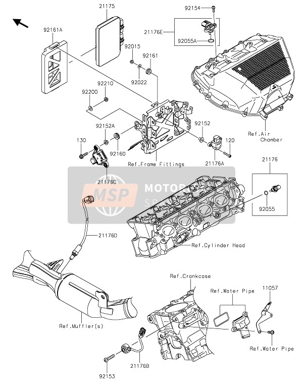 211760982, Sensor,Intake Temp&Pressure, Kawasaki, 0