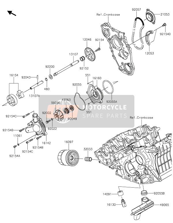 Kawasaki Z H2 2021 OIL PUMP for a 2021 Kawasaki Z H2