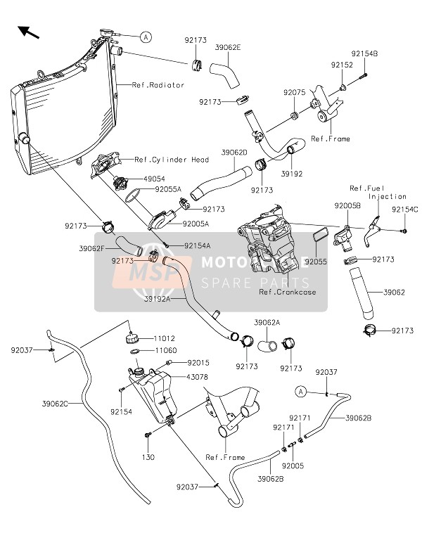 390620868, HOSE-COOLING, Kawasaki, 0