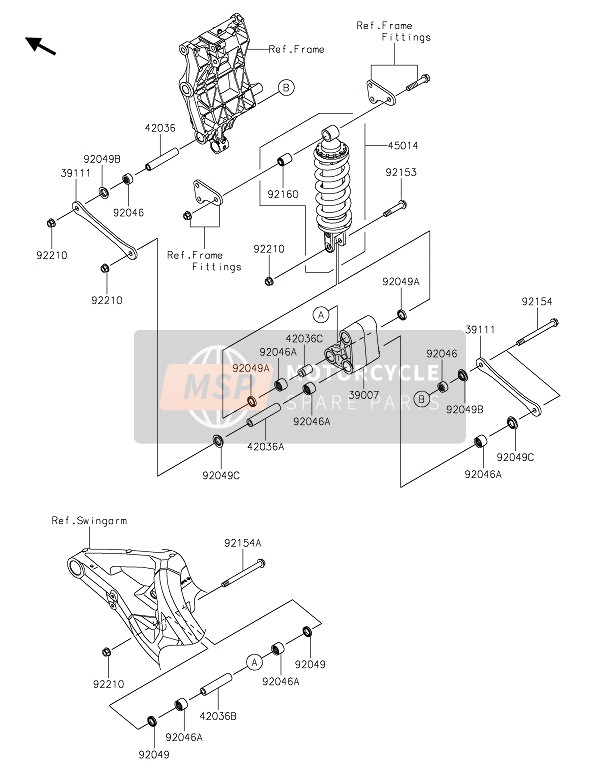 Kawasaki Z H2 2021 SUSPENSION & SHOCK ABSORBER for a 2021 Kawasaki Z H2