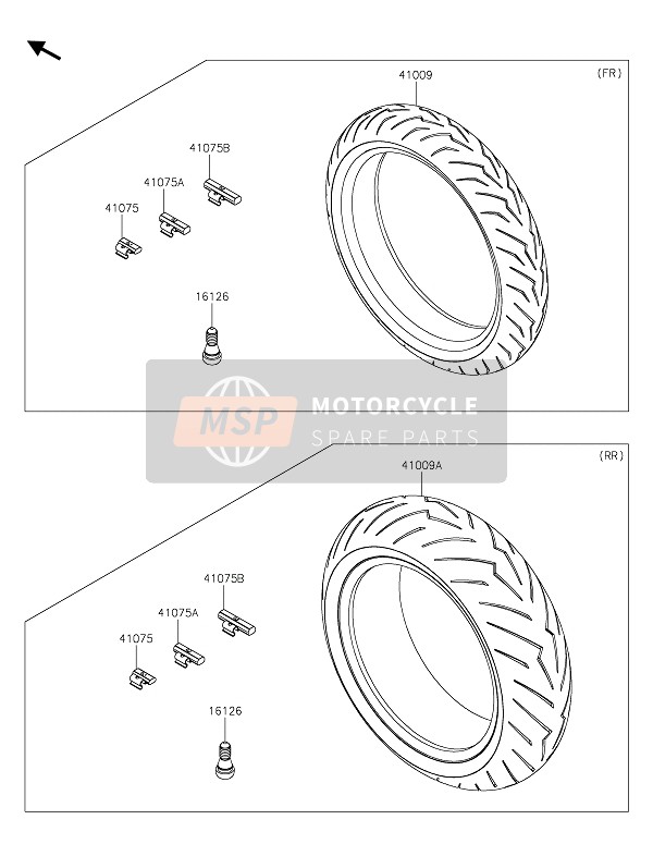 410090844, Tire,Rr,190/55ZR17(75W),DR3, Kawasaki, 0