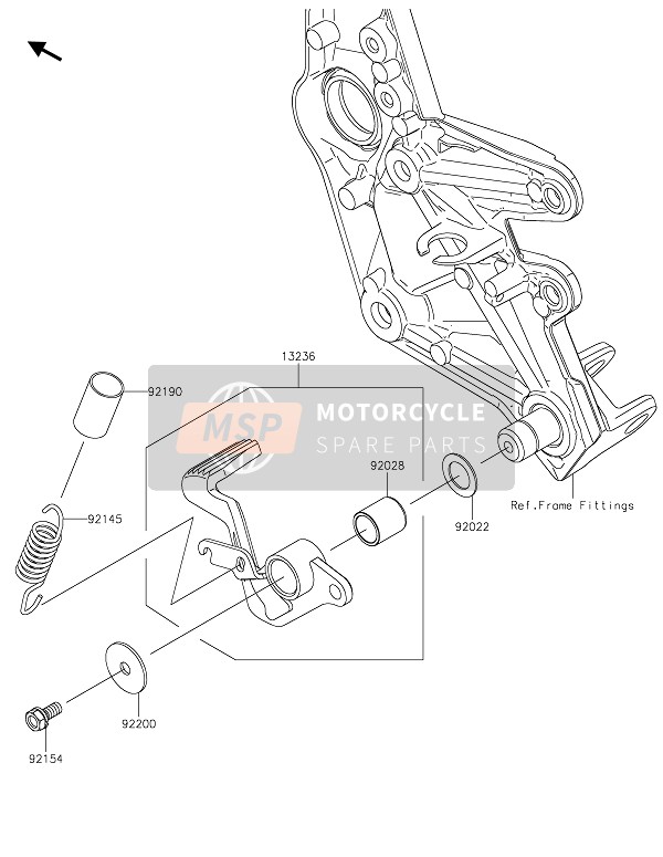 132360823, LEVER-COMP,Brake Pedal, Kawasaki, 0