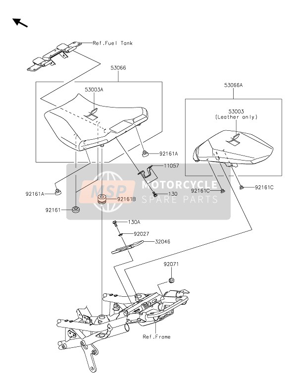 530030526MA, Leather,Rr,Black, Kawasaki, 0