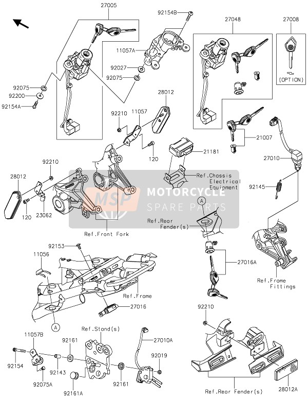 110573840, Bracket,Ignition Switch, Kawasaki, 0