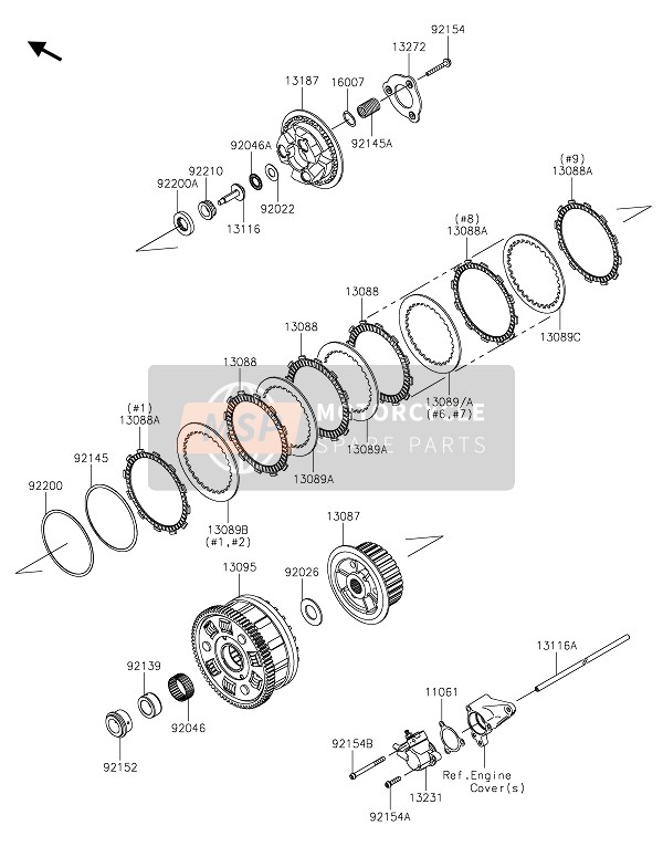 Kawasaki Z H2 SE 2021 Frizione per un 2021 Kawasaki Z H2 SE