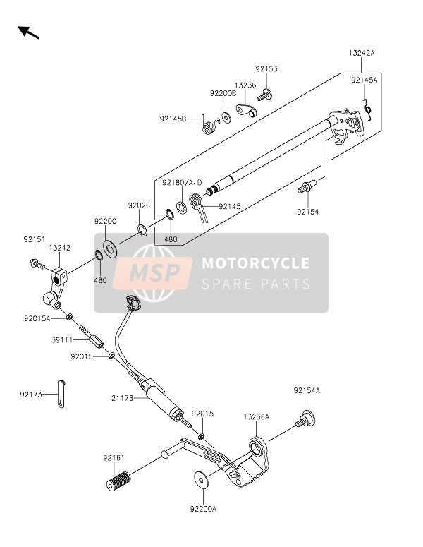 Kawasaki Z H2 SE 2021 GEAR CHANGE MECHANISM for a 2021 Kawasaki Z H2 SE