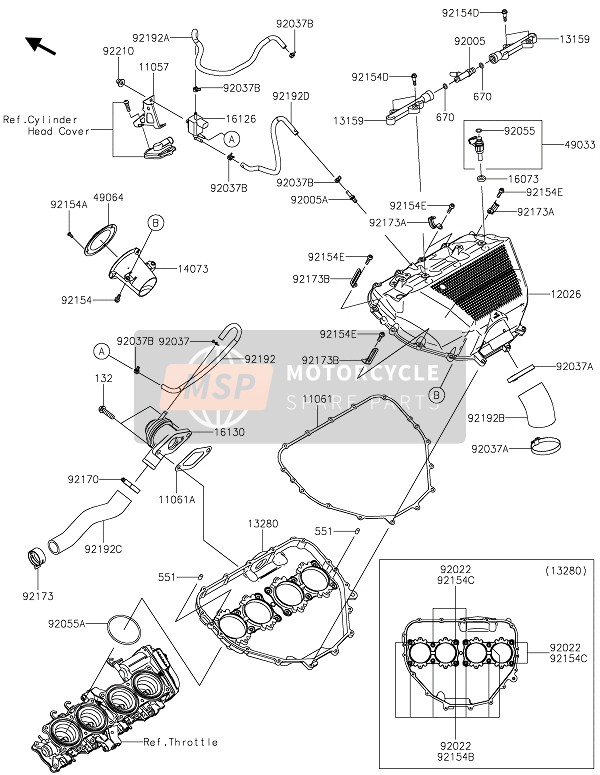 Kawasaki Z H2 SE 2021 Luchtkamer voor een 2021 Kawasaki Z H2 SE