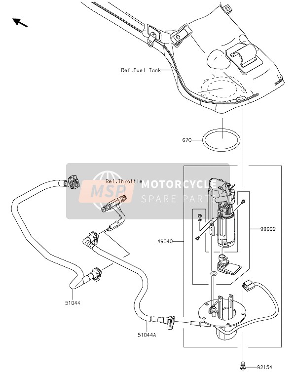 Kawasaki Z H2 SE 2021 FUEL PUMP for a 2021 Kawasaki Z H2 SE