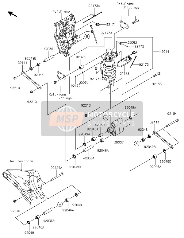 Kawasaki Z H2 SE 2021 SUSPENSION & SHOCK ABSORBER for a 2021 Kawasaki Z H2 SE