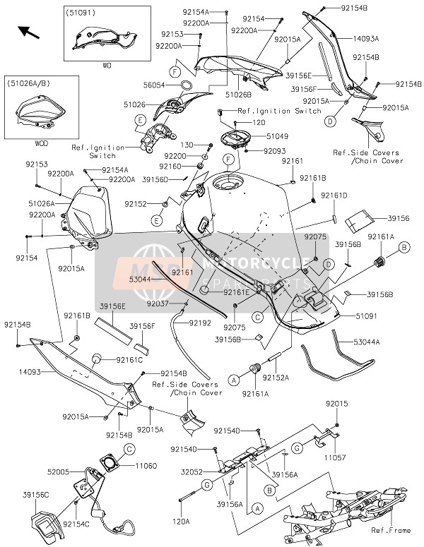 Kawasaki Z H2 SE 2021 Réservoir d'essence pour un 2021 Kawasaki Z H2 SE