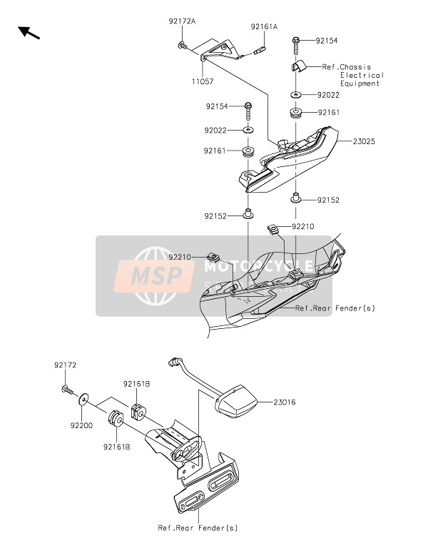 Kawasaki Z H2 SE 2021 Feu Arrière(S) pour un 2021 Kawasaki Z H2 SE