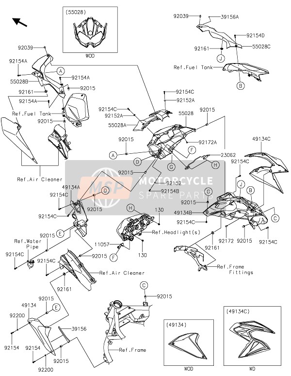 Kawasaki Z H2 SE 2021 Capotage pour un 2021 Kawasaki Z H2 SE