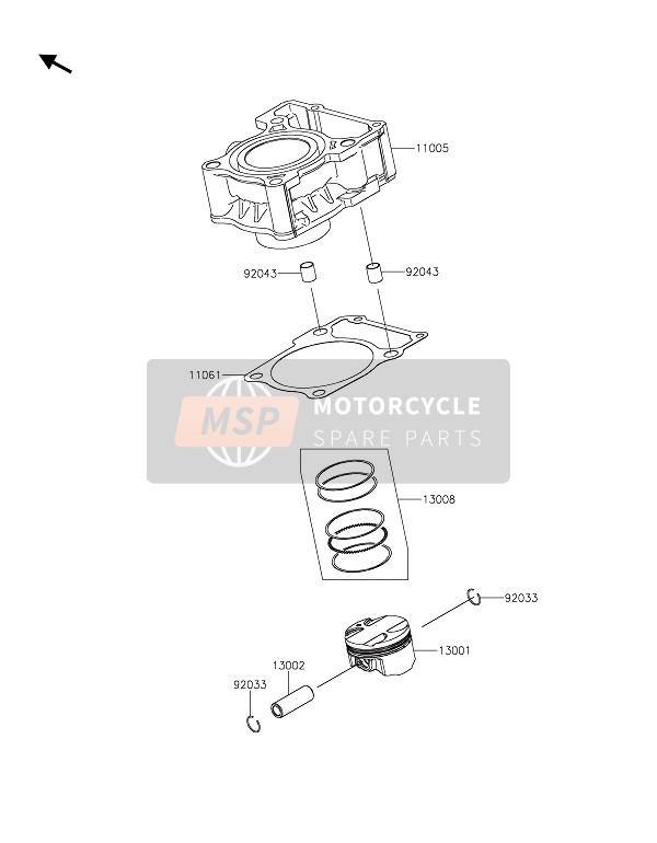 Kawasaki Z125 2021 Cilindro & Pistón(S) para un 2021 Kawasaki Z125