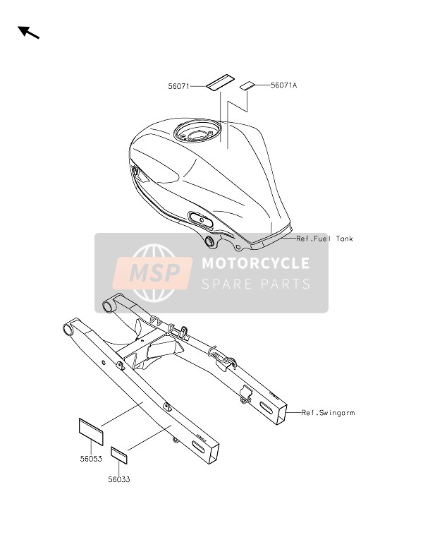 Kawasaki Z125 2021 LABELS for a 2021 Kawasaki Z125