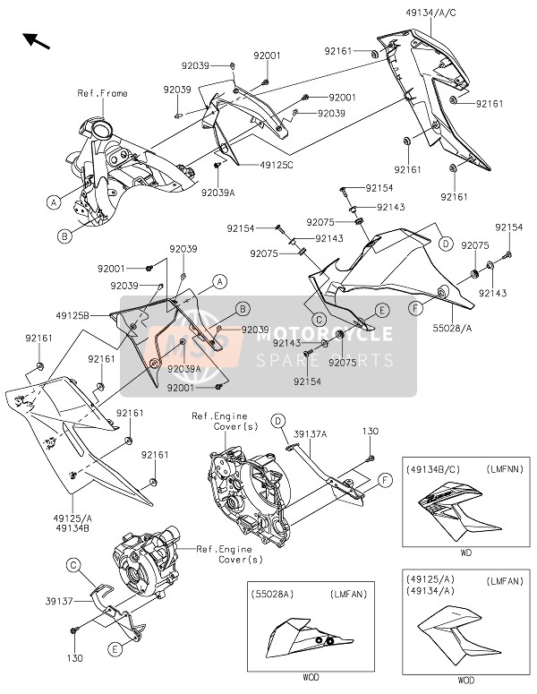 49134514251P, Shroud,Outer,Rh,C.L.Green, Kawasaki, 0