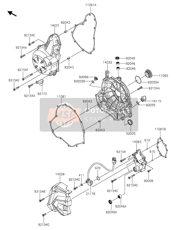 Kawasaki Z650 2021 Couvercles de moteur pour un 2021 Kawasaki Z650