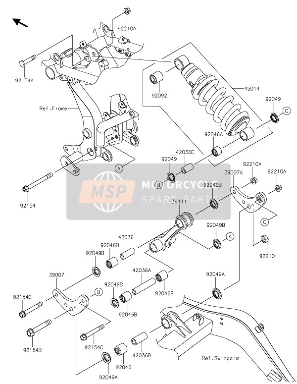 Kawasaki Z650 2021 SUSPENSION & SHOCK ABSORBER for a 2021 Kawasaki Z650