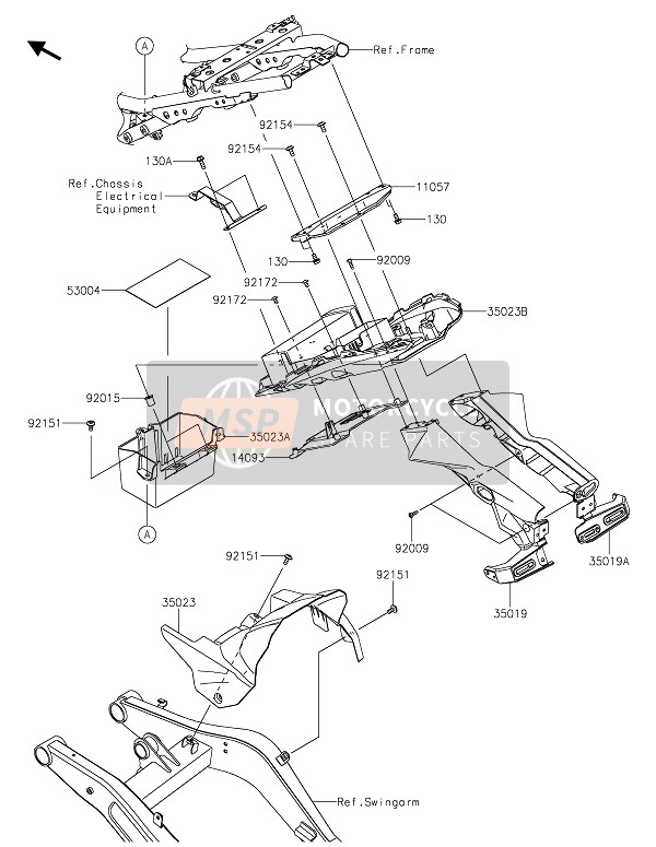 Kawasaki Z650 2021 Parafango posteriore(S) per un 2021 Kawasaki Z650