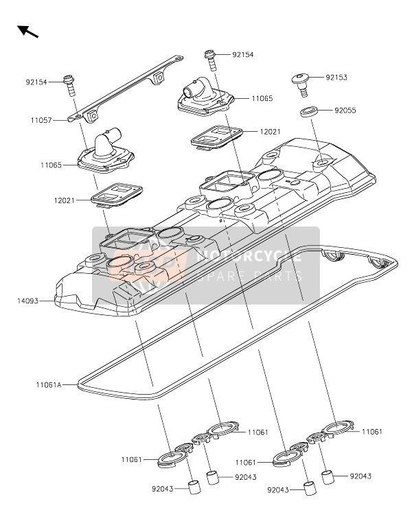 Kawasaki Z900 2021 Coperchio della testata del cilindro per un 2021 Kawasaki Z900