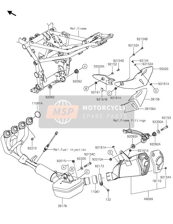 Kawasaki Z900 2021 Silencieux(S) pour un 2021 Kawasaki Z900