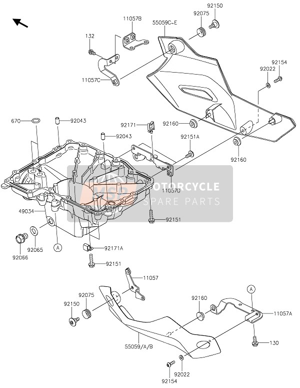 550595159739, Cowling,Lwr,Lh,M.F.S.Black, Kawasaki, 1