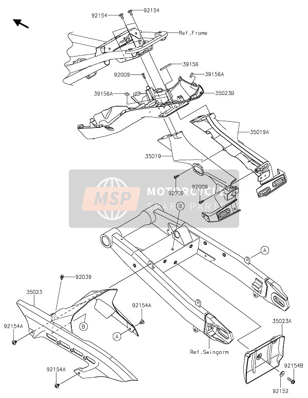 Kawasaki Z900 2021 Guardabarros trasero(S) para un 2021 Kawasaki Z900