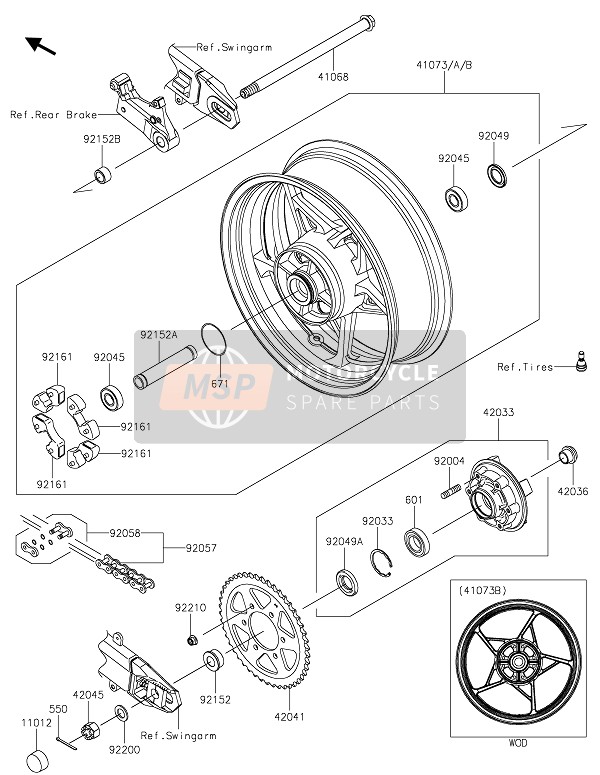 Kawasaki Z900 2021 REAR HUB for a 2021 Kawasaki Z900