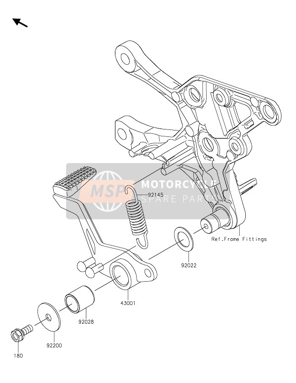 Kawasaki Z900 2021 Pedal de freno para un 2021 Kawasaki Z900