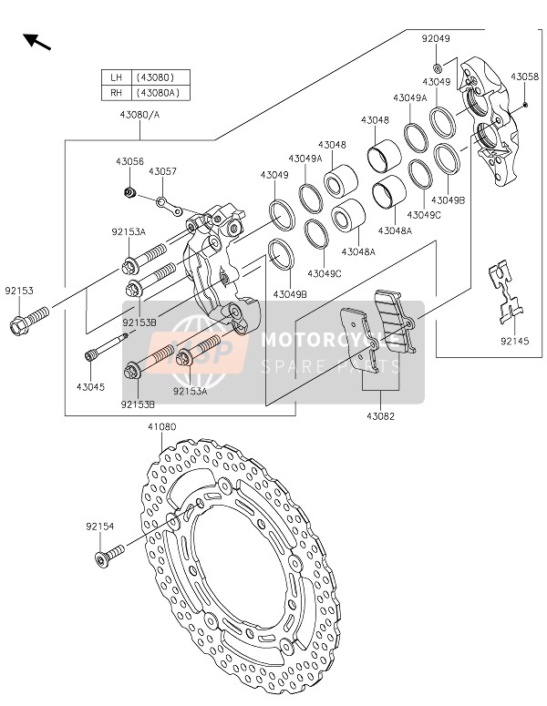 Kawasaki Z900 2021 Frein avant pour un 2021 Kawasaki Z900