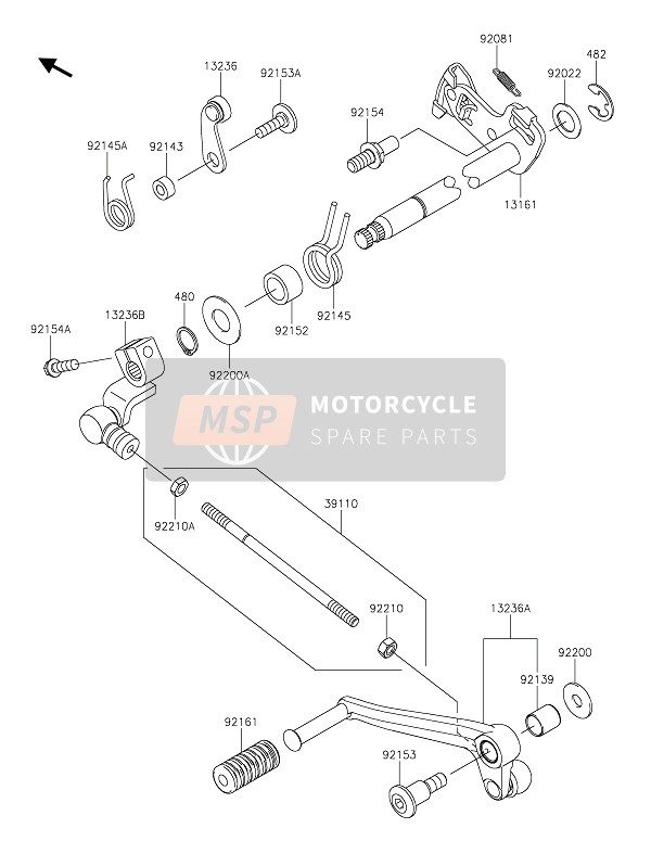 Kawasaki Z900RS 2021 GEAR CHANGE MECHANISM for a 2021 Kawasaki Z900RS