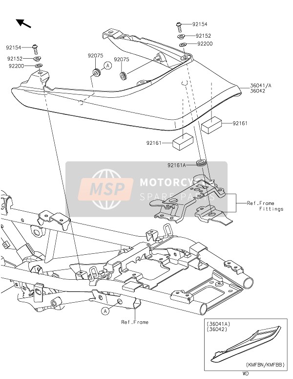 36041549365G, COVER-TAIL, C.Green, Kawasaki, 0