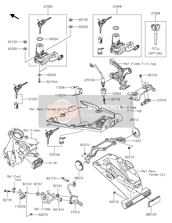 110571556, Bracket,Seat Slot Kabel ZR900C, Kawasaki, 0
