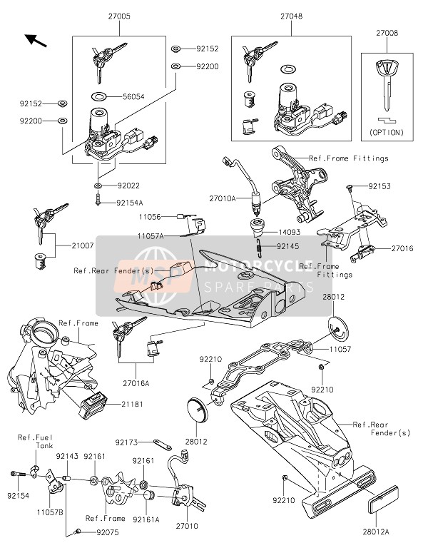 Kawasaki Z900RS 2021 Interruttore di accensione per un 2021 Kawasaki Z900RS