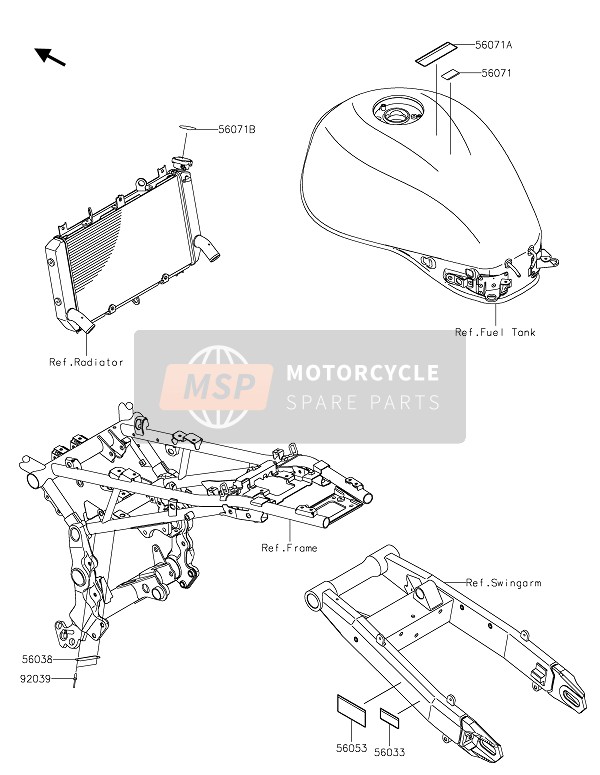 Kawasaki Z900RS 2021 Etiketten voor een 2021 Kawasaki Z900RS