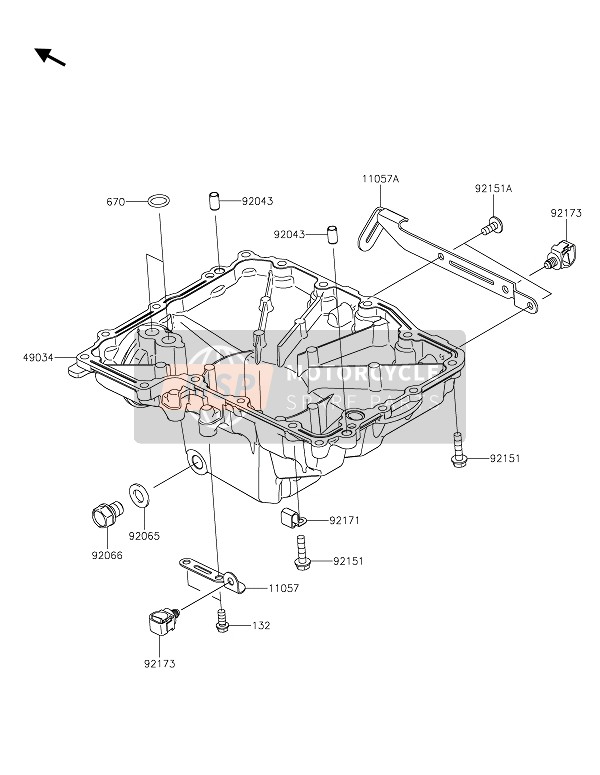 Kawasaki Z900RS CAFE 2021 Olie Pan voor een 2021 Kawasaki Z900RS CAFE