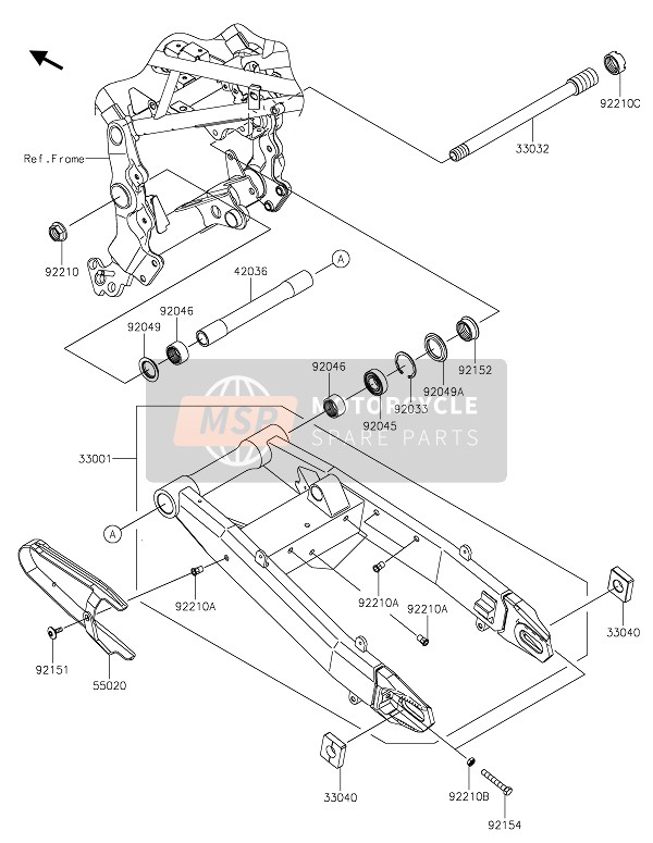 Kawasaki Z900RS CAFE 2021 Forcellone per un 2021 Kawasaki Z900RS CAFE