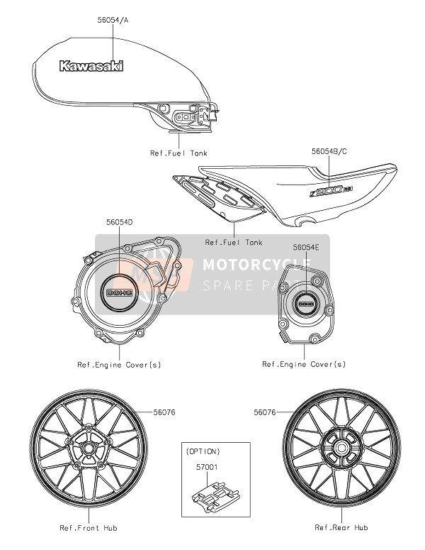 Kawasaki Z900RS CAFE 2021 DECALS for a 2021 Kawasaki Z900RS CAFE