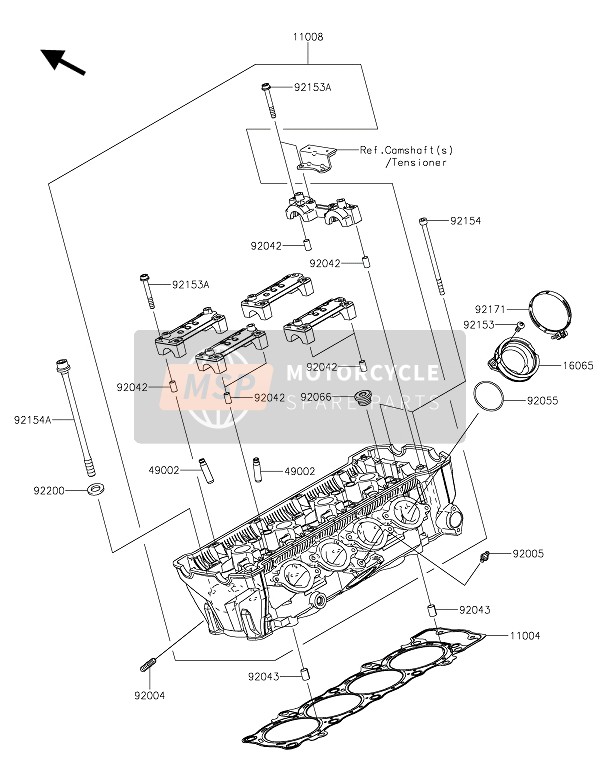 Kawasaki Z1000R 2021 CYLINDER HEAD for a 2021 Kawasaki Z1000R